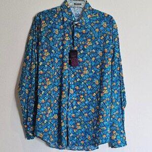 BUGATCHI Men's Liberty Fabric Floral Shirt - NWT - Medium